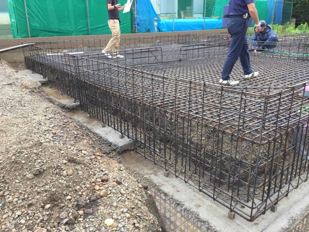 ご自宅建設時の鉄筋施工